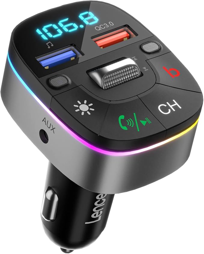 LENCENT Bluetooth Car Adapter, 5.0 Car FM Transmitter by LENCENT