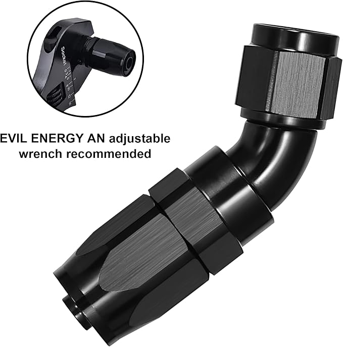 EVIL ENERGY 10AN 45 Degree One Piece Full Flow Hose End Fitting Swivel - Image 4