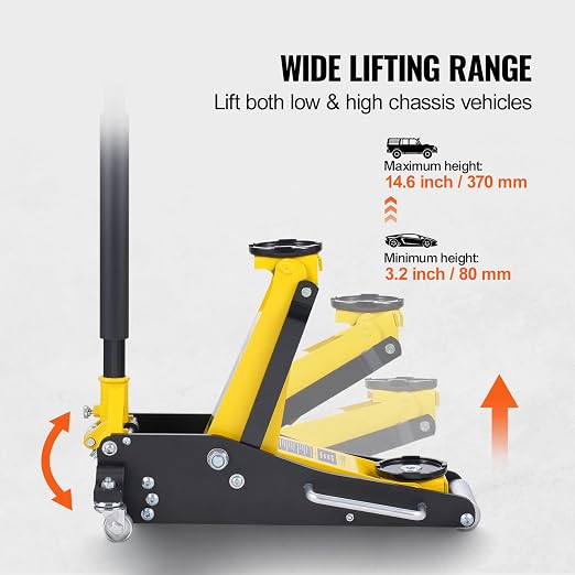 VEVOR Low Profile Floor Jack 2 Ton, Heavy Duty Aluminum Hydraulic Racing Floor - Image 3