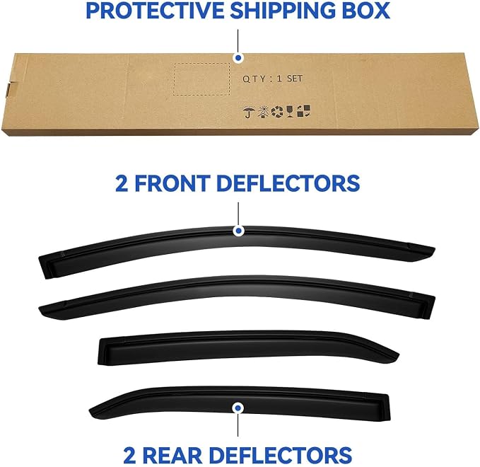 Window Visors Rain Guards for Toyota Corolla 2014-2019, Out-Channel Window Vent - Image 5