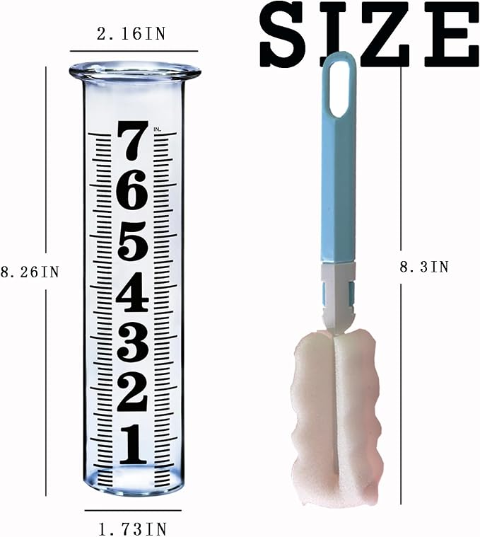 7 Inch Plastic Rain Gauge Replacement Tube, Upgrade Freeze Proof Outdoor Rain - Image 4