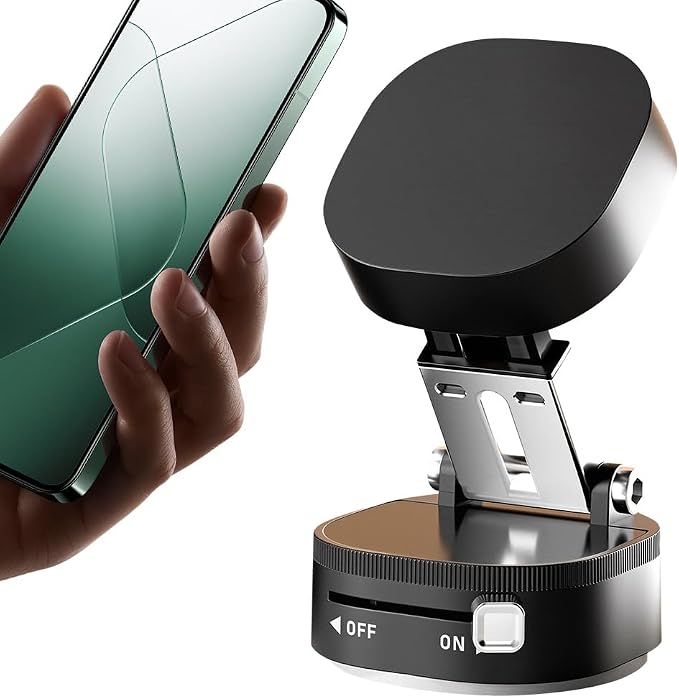 360° Adjustable Vacuum Magnetic Phone Holder, Upgraded Strong Suction Portable by Medech