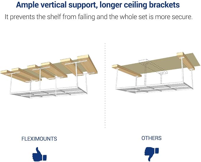 FLEXIMOUNTS 4x8 Overhead Garage Storage Rack, Adjustable Organization System - Image 3