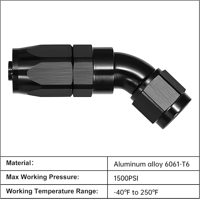 EVIL ENERGY 6AN 45 Degree One Piece Full Flow Hose End Fitting Swivel - Image 3