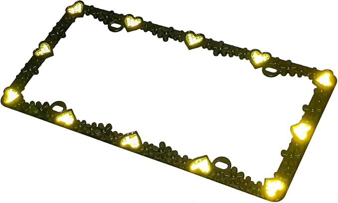 Creathome 3D Daisy Heart License Plate Frame from Pure Zinc Alloy Metal Perfect - Image 8