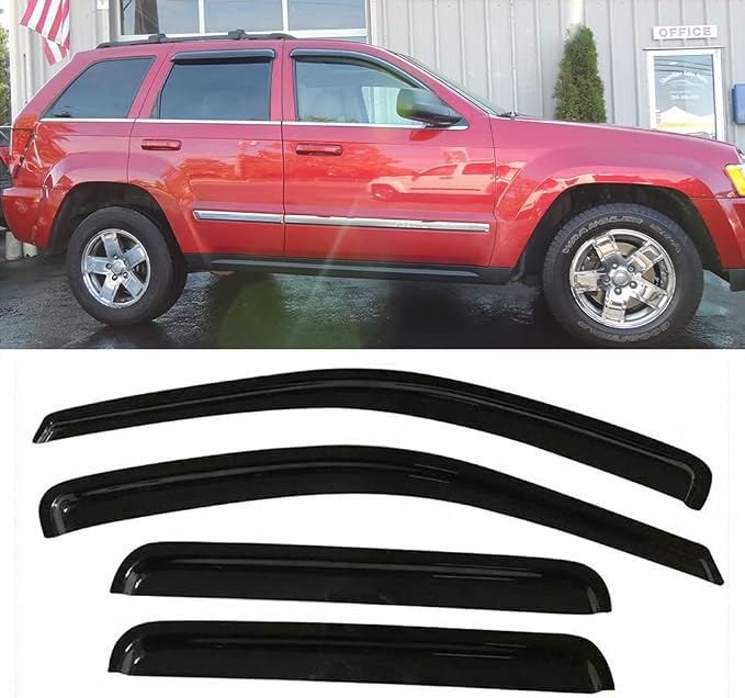 94243 Original Side Window Deflector Visor Rain Guard, Outside Mount Tape-on by Deebior