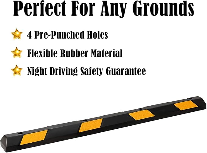 Goplus Parking Block, 72” Rubber Parking Bumpers - Image 8
