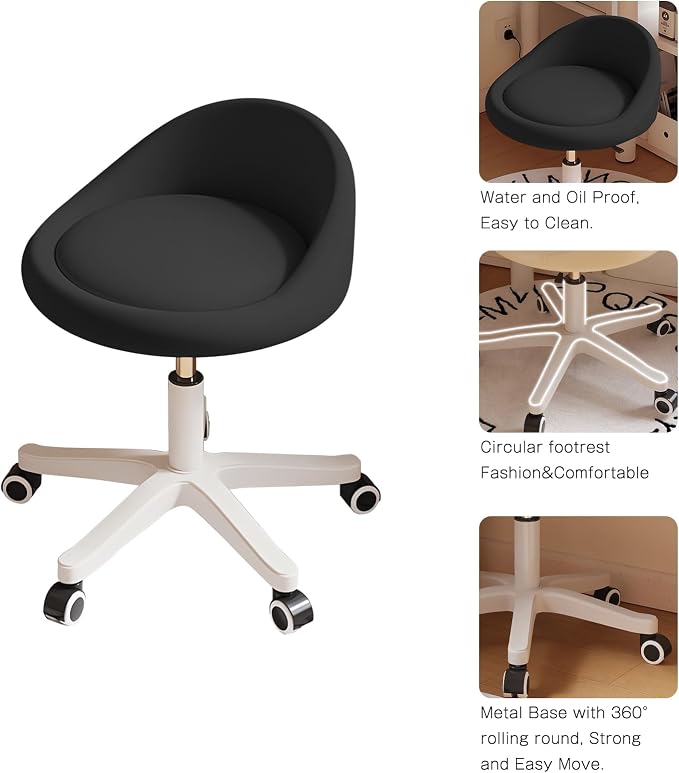 Rolling Stool Set of 6 Rolling Hydraulic Salon Stool - Image 4