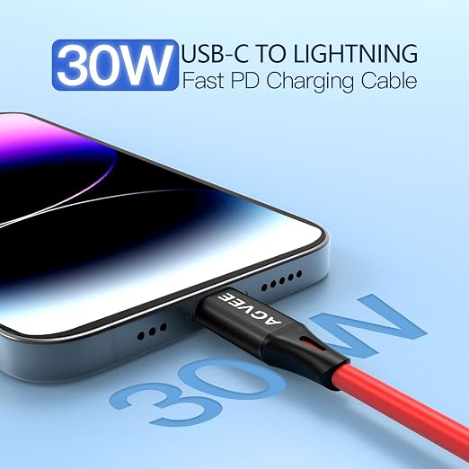 AGVEE 2 Pack 5ft Coiled Short USB to Lightning Charging Cable 3A Fast Charger - Image 2