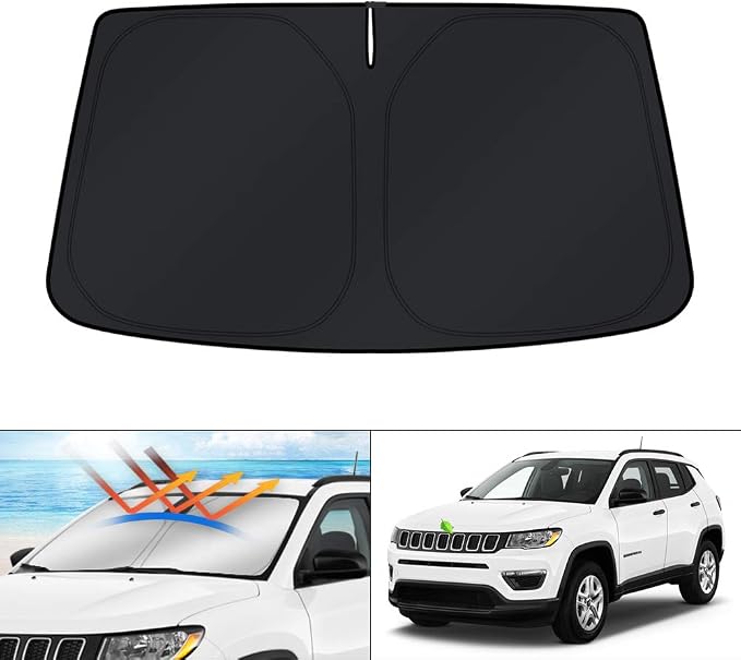 KUST Windshield Sun Shade for 2017-2024 Jeep Compass Accessories Window by KUST