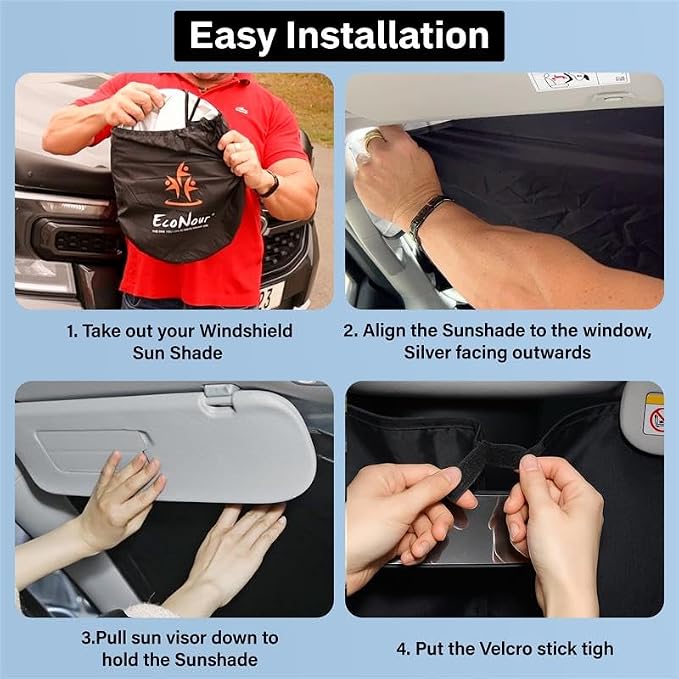 Toyota Sienna EcoNour Car Windshield Sunshade 2021-2025 - Image 6