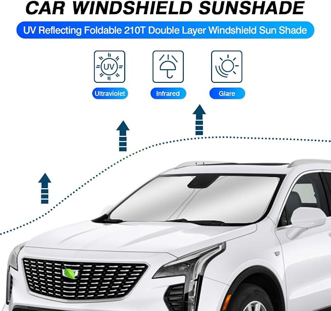 KUST Windshield Sun Shade for 2019-2025 Cadillac XT4 Accessories Window Sun - Image 2