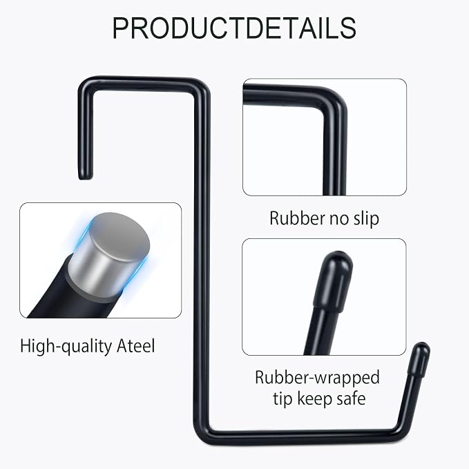 Large Vinyl Coated Heavy Duty Garage Storage Utility Hanging Hooks - Image 2