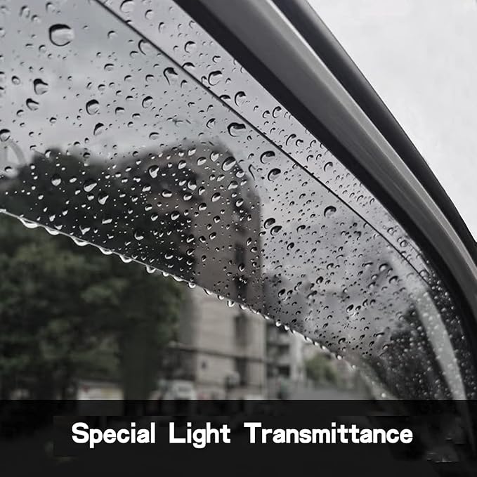 Side Window Deflector Visor Rain Guard, Outside Mount Tape-on Shatterproof Dark - Image 8