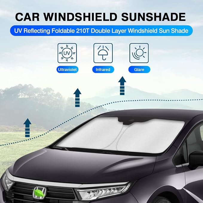 KUST Windshield Sun Shade for 2018-2025 2026 Honda Odyssey Accessories LX - Image 2