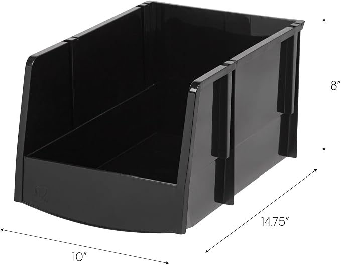 IRIS USA Stackable Storage Bins Open Front, 6 Pack, Plastic Hanging Organizer - Image 4
