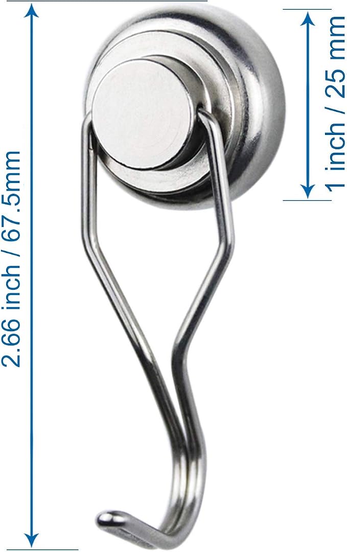 MIKEDE Magnetic Hooks Heavy Duty, 60 lb+ Strong Swivel Swing Neodymium Magnetic - Image 5
