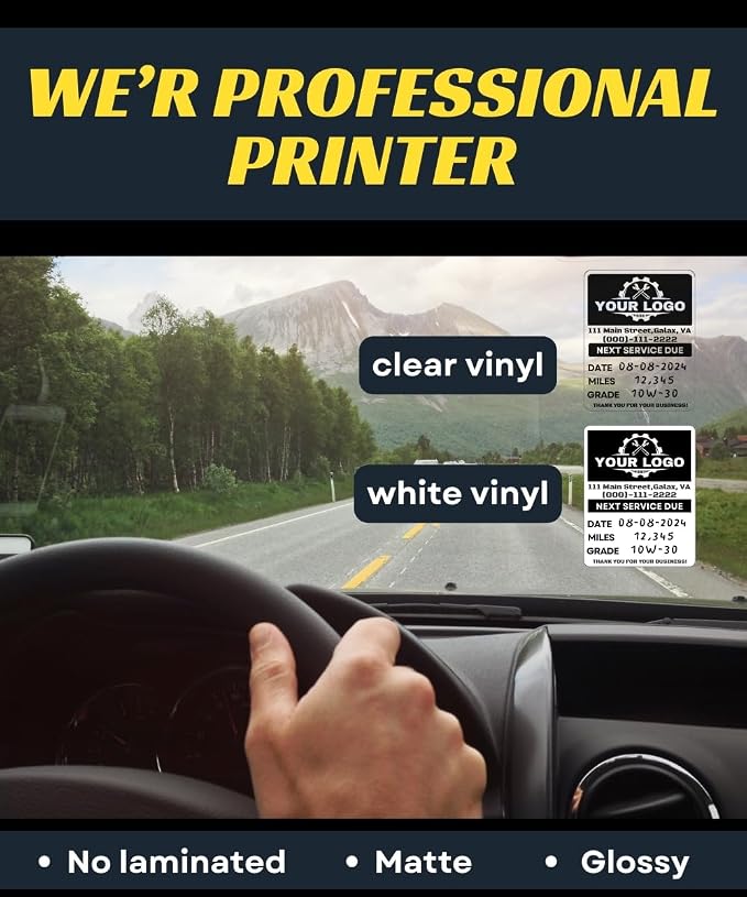 Oil Change Stickers for Windshield Personalized - Image 6