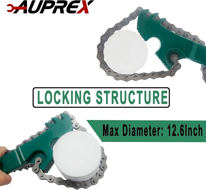 24 Inch Heavy Duty Chain Oil Filter Wrench, Adjustable Long Handle Tool Fits - Image 2