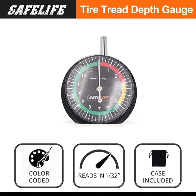SAFELIFE Tire Tread Depth Gauge, 10 Pack Dial Type Tire Tread Depth Gauge - Image 2