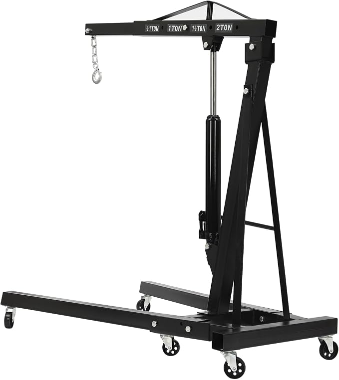 Engine Lift Crane 2 Ton Engine Hoist Heavy Duty Garage Hydraulic Lift Foldable - Image 3
