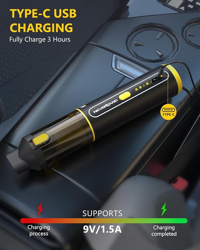 NEVERLAND Car Vacuum Portable Cordless - Image 6