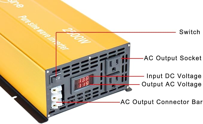 2500W Pure Sine Wave Inverter-36V DC to 110V 120V AC Power Converter - Image 2