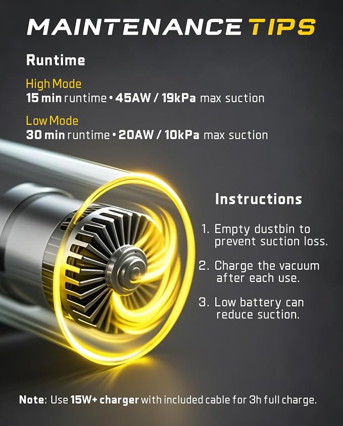 Fanttik Slim V10 APEX Cordless Car Vacuum, 4-in-1 Portable Mini Handheld Vacuum - Image 4