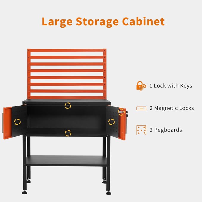 MCombo Metal Workbench for Garage, Adjustable Worktable - Image 4