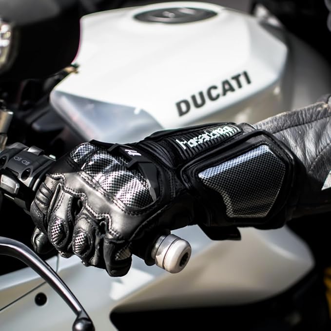 Harssidanzar Leather Motorcycle Gloves - Image 4