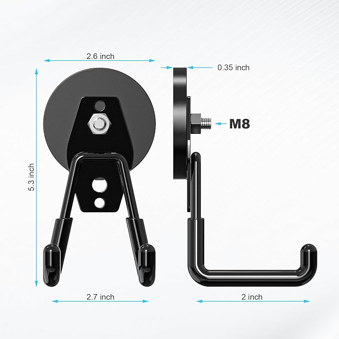 2-Pack Large Heavy-Duty Magnetic Garage Hooks - Image 2