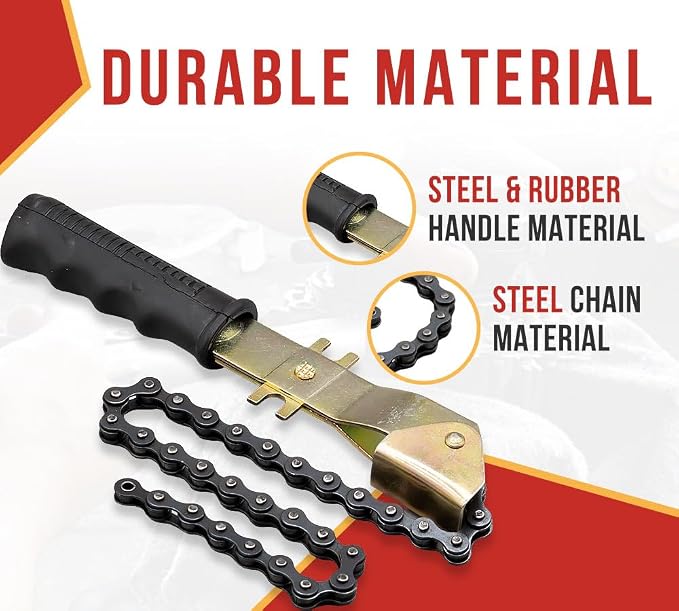 Mytee Products 15" Heavy-Duty Oil Filter Chain Wrench - Image 2