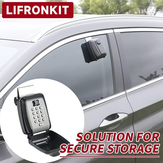 Car Window Punch Button Lock Box, Sturdy Waterproof Large Capacity Lock Box - Image 7
