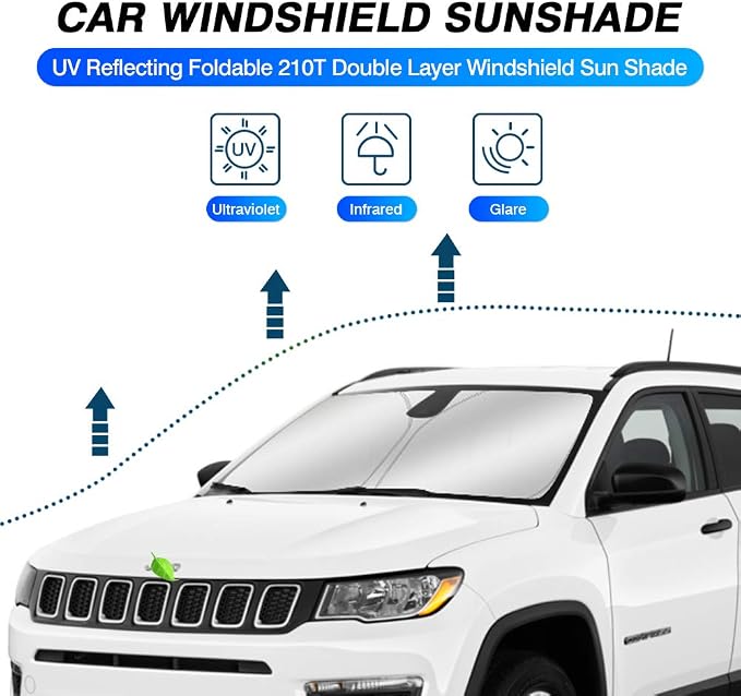 KUST Windshield Sun Shade for 2017-2024 Jeep Compass Accessories Window - Image 2