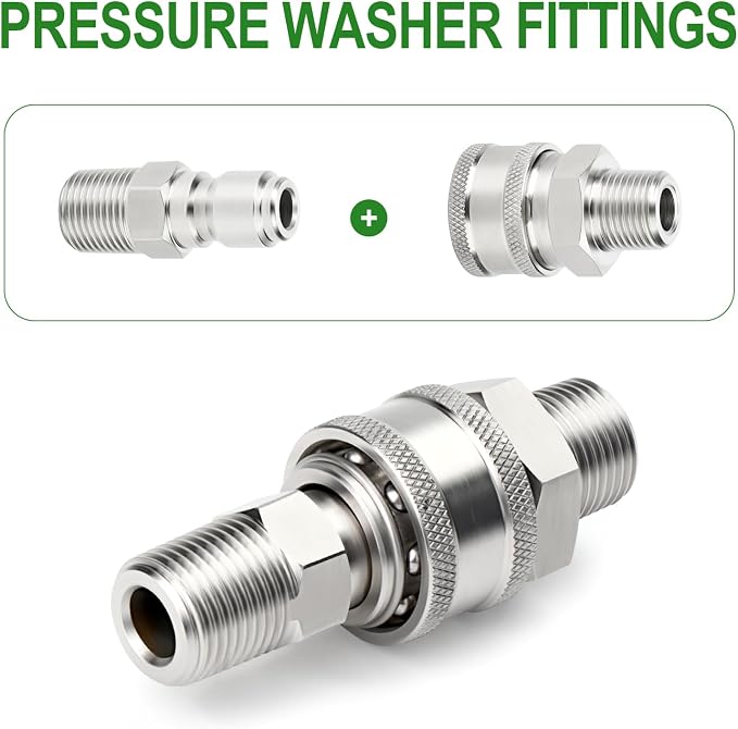 TAISHER 12PCS 304 Stainless Steel Pressure Washer Adapter Kit, Quick Connect - Image 5
