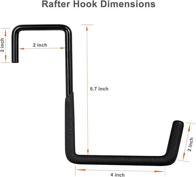 Rafter Hanger Hook 2 Pcs, Large S Hooks, Upgraded Fence Hangers, Ladder and - Image 2