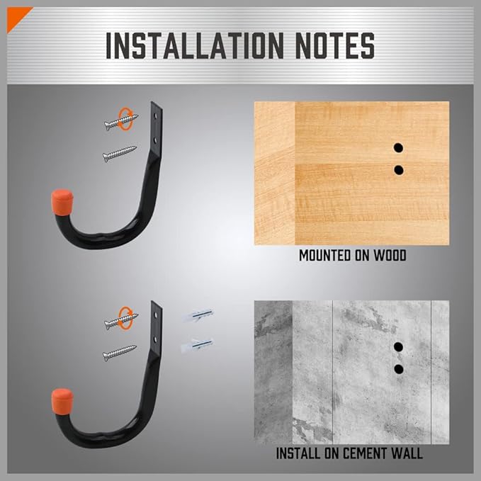 HORUSDY 6 Pack Garage Hooks, Utility Hooks, Garage Hook Heavy Duty Wall Hook - Image 5