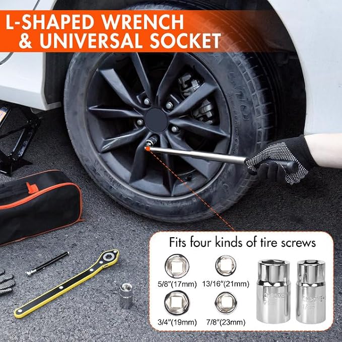 Scissor Car Jack 3 Ton Tire Changing Kit - Image 4