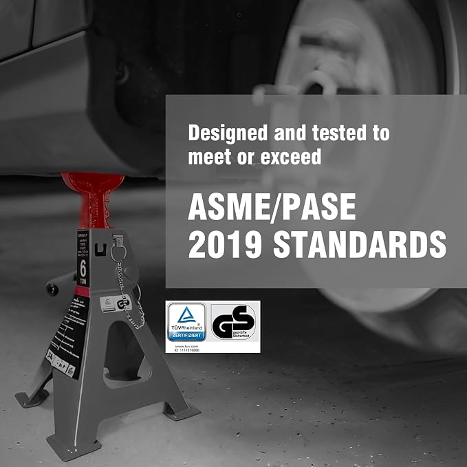 Car Jack Stands 6 Ton with Double Locking and Large Foot Base - Image 6