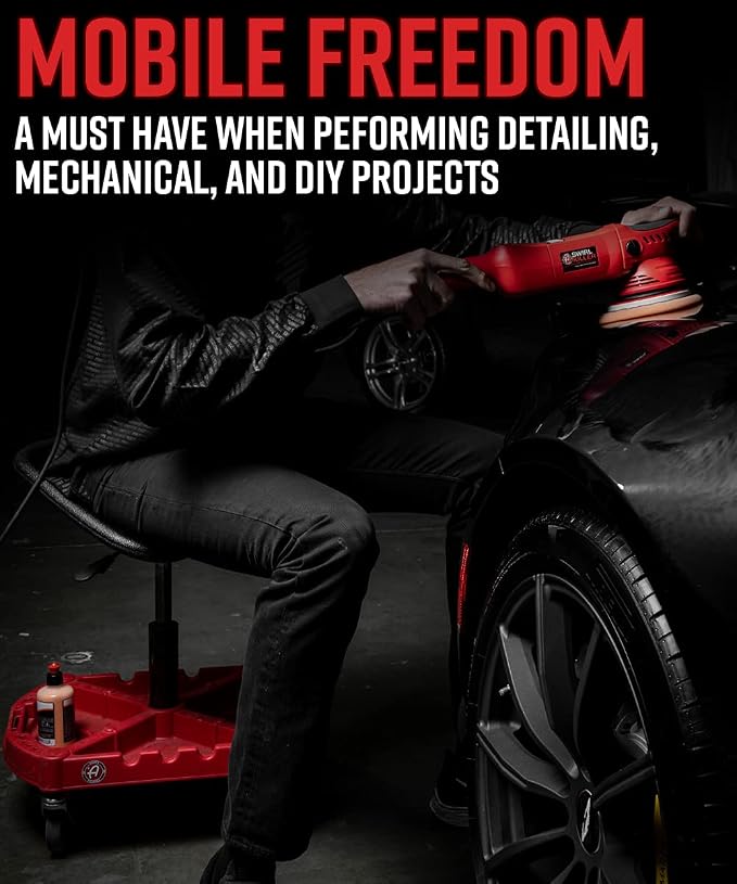 Adam's Polishes Pro Rolling Stool, Car Detailing Stool Chair, Shop Stool - Image 4