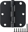 24 Pack Ball Bearing Door Hinges Matte Black 3.5 Inch 5/8"Radius Rounded Squeak by TDCHINGES