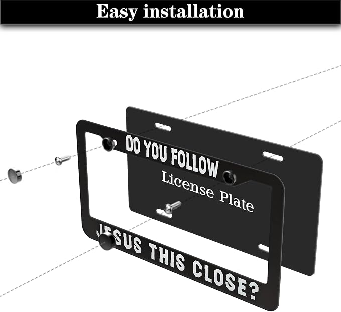 License Plate Frames Black and White License Plate Cover Do You Follow Jesus - Image 7