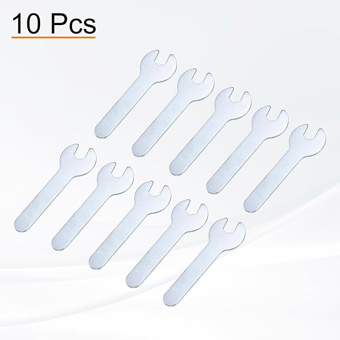 HARFINGTON 10pcs Small Wrench 7x66x1.5mm Metric U-Shaped Single Open Ended - Image 3