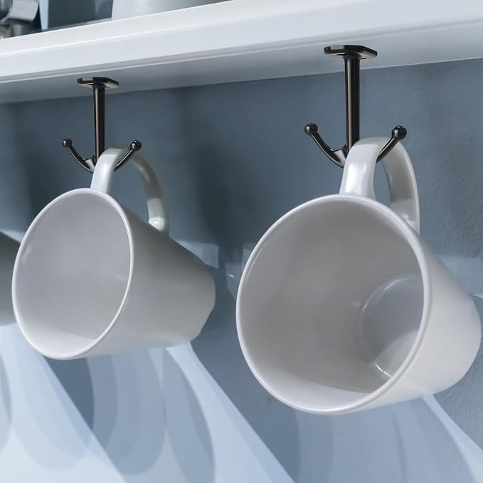 Ball Two Prong Ceiling Hook for Closet Top Bathroom Kitchen Cabinet Garage Pack - Image 4