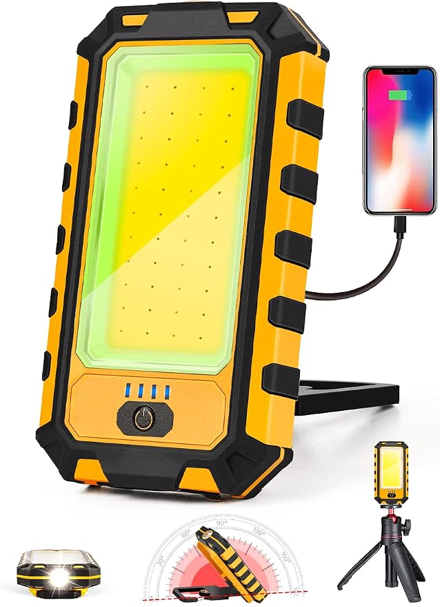 LED Rechargeable Magnetic Work Light 40W 1500Lumens, Hanging Hook 4 Lighting by innofox