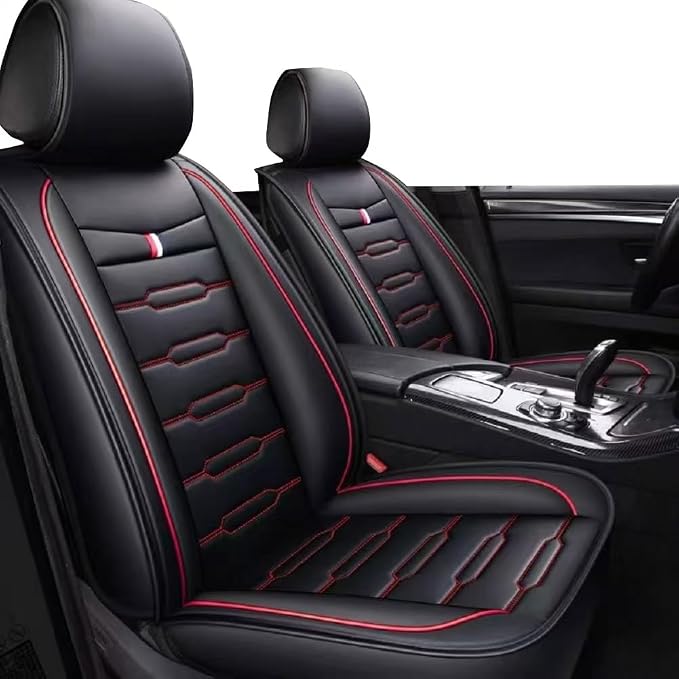 Seat Covers Full Set, Waterproof Leather Seat Covers by HGVKDO