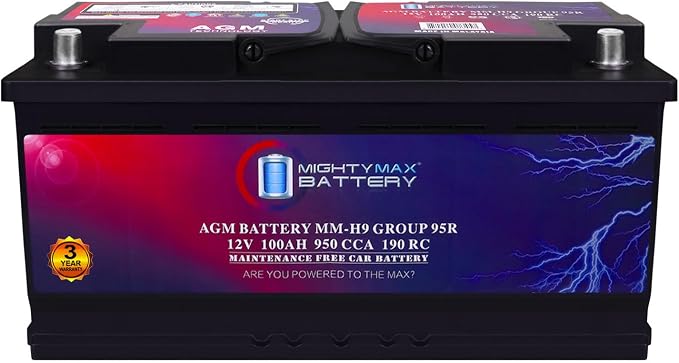 Mighty Max Battery MM-H9 Start and Stop Car BCI Group 95R 12V 100AH, 950CCA by Mighty+Max+Battery