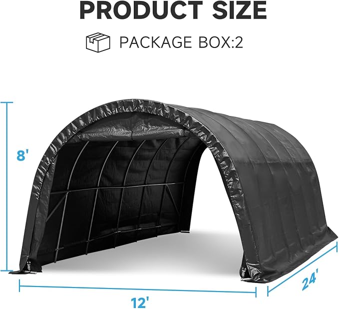 MELLCOM 12 x 24 FT Heavy Duty Carport, Portable Garage - Image 2