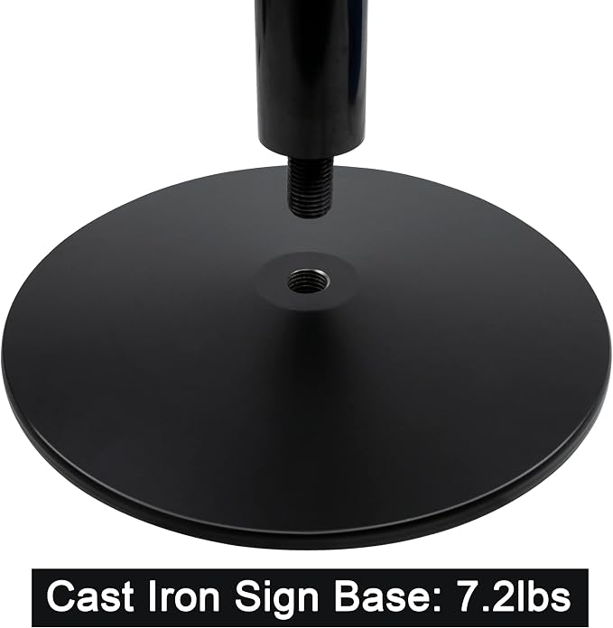 Parking Sign Post 48" Heavy Duty Cast Iron Parking Signs Stand, Movable Sign - Image 8