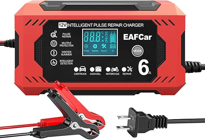 6-Amp Battery Charger, 12V Trickle Charger Car Battery Charger, Smart Automatic by provideaccessoriesforcar